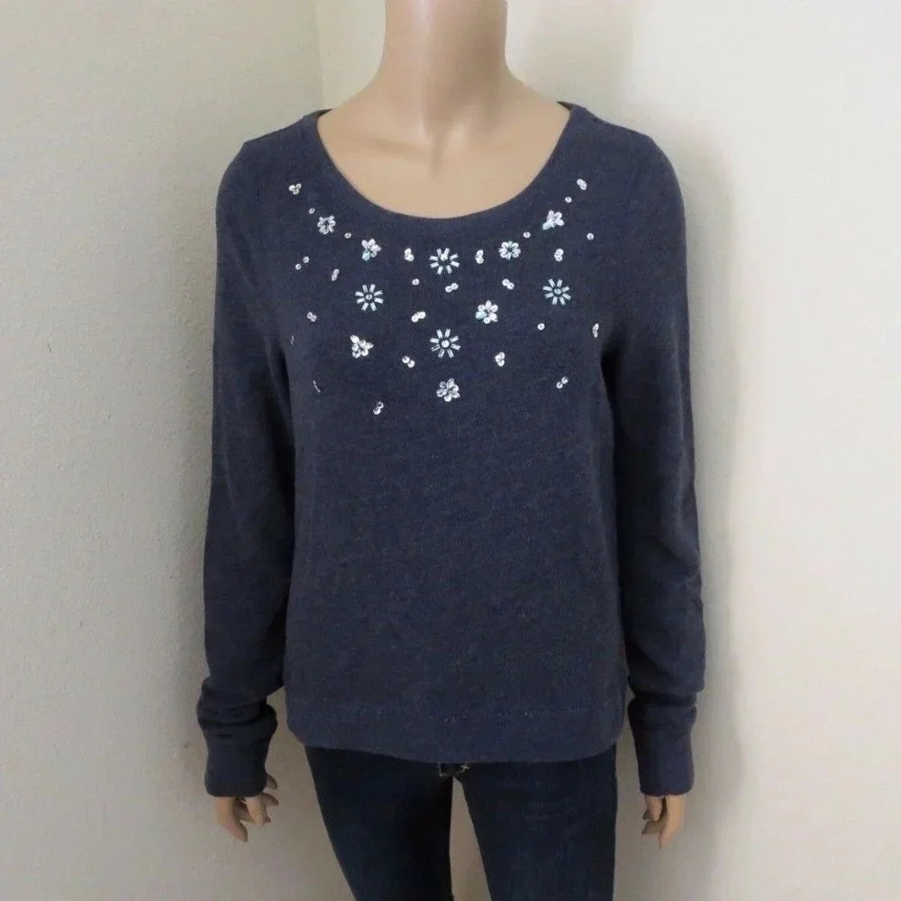 Hollister Bling Embroidered Sweater Size Small